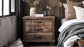 Rustic Wooden Bedside Table
