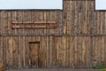 Rustic wooden building facade of couty sheriff`s building and Home of Hashknife Gang