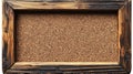 Rustic wooden corkboard notice board, blank space, studio shot, background isolated Royalty Free Stock Photo