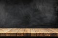 Rustic Wooden Countertop with Black Scratched Background