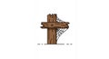 Rustic Wooden Cross with Spiderweb Illustration Royalty Free Stock Photo