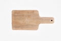 Rustic wooden cutting board on a white background Royalty Free Stock Photo