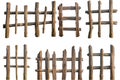 Rustic Wooden Fence Sections. Isolated On White Royalty Free Stock Photo