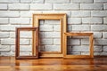 Rustic Wooden Frames Showcase Your Art Photography and Decor with Stunning Empty Mockups Royalty Free Stock Photo