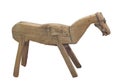 Rustic wooden hobby horse isolated.