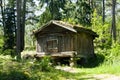 Rustic wooden house in the open-air museum Seurasaari, Helsinki Royalty Free Stock Photo