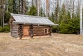 Rustic wooden house in the reserve Malye Korely Royalty Free Stock Photo