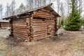 Rustic wooden house in the reserve Malye Korely Royalty Free Stock Photo