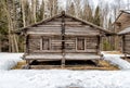 Rustic wooden house in the reserve Malye Korely Royalty Free Stock Photo