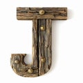 Rustic wooden letter J
