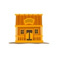 Rustic wooden log cabin, traditional eco house vector Illustration on a white background Royalty Free Stock Photo