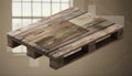 Rustic Wooden Pallet Product Display Background with Window Light Shadow Royalty Free Stock Photo