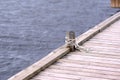 Rustic wooden pier and water