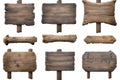 Rustic Wooden Signs Collection - Isolated on White Royalty Free Stock Photo