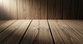 Rustic Wooden Surface with Dramatic Spotlight and Textured Grain Royalty Free Stock Photo