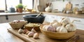 Table of garlic for better cooking Royalty Free Stock Photo