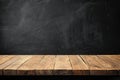 Rustic Wooden Tabletop Against Black Scratched Background