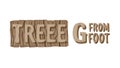 Rustic Wooden Text TREEE G FROM FOOT Vector Art, vector design Generative AI Royalty Free Stock Photo
