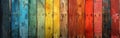 Rustic Wooden Texture with Rainbow Colors and LGBT Pattern - Abstract Painted Wall, Table, and Floor Background for Panorama Royalty Free Stock Photo