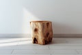 Rustic Wooden Tree Stump Side Table Royalty Free Stock Photo