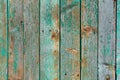 Rustic wooden wall. Old painted planks in green color. Retro style background Royalty Free Stock Photo