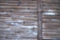 Rustic wooden wall texture of bamboo hut. Shabby chic design material photo. Aged board flat lay