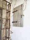 Rustic wooden window Medietrranean style Royalty Free Stock Photo