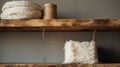 Rustic Wool Shelf: Handcrafted Beauty For Natural Fiber Display