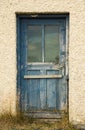 Rustic Worn Wooden Blue Painted Exterior Door