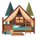 A rustic young boys bedroom with bunk beds and play tent --ar 7.3 --v 6.0 - Image #1 @kashif320 Royalty Free Stock Photo
