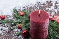 Rustical Candles in the snow Royalty Free Stock Photo