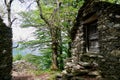 Rustici, traditional stone houses in the mountains at lake Maggiore. Piedmont, Italy. Royalty Free Stock Photo