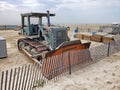 Rusting Army Bulldozer on the Beach at the Jersey Shore Royalty Free Stock Photo