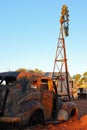 Rusting Windmill at Sunset, Gwalia, Western Australia Royalty Free Stock Photo