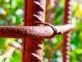 rusting of iron used for construction