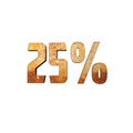 25% Rusting Metallic 3D Text