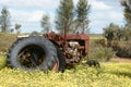 Rusting old Fordson agricultural tractor