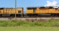 Rusted Freight Train on Railroad Tracks Royalty Free Stock Photo