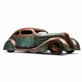 Vintage Car Illustration: Rusty Metal Car In Vladimir Kush Style