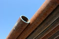 Rusting steel pipes Royalty Free Stock Photo