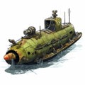 Rusting Submarine: Detailed Character Design Inspired By Colorful Moebius