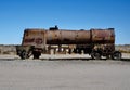 Rusting Vintage Steam Locomotive at The Cementerio de Trenes\' or Great Train Graveyard.