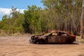 Burnt Out Rusting Car Wreck Royalty Free Stock Photo