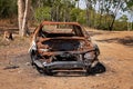 Burnt Out Rusting Car Wreck Royalty Free Stock Photo