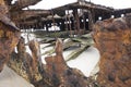 The rusting wreck of the ship Maheno Royalty Free Stock Photo