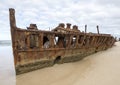 The rusting wreck of the ship Maheno. Royalty Free Stock Photo