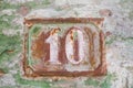 Rustted number 10 (ten) Royalty Free Stock Photo