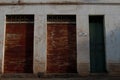 Rusty doors in a countryside city