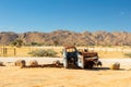 Rusty abandoned car wreck in desert, Solitaire, Namibia, Africa Royalty Free Stock Photo