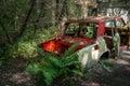 Rusty abandoned car - Zalissya Village, Chernobyl Exclusion Zone, Ukraine Royalty Free Stock Photo